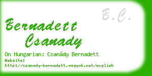 bernadett csanady business card